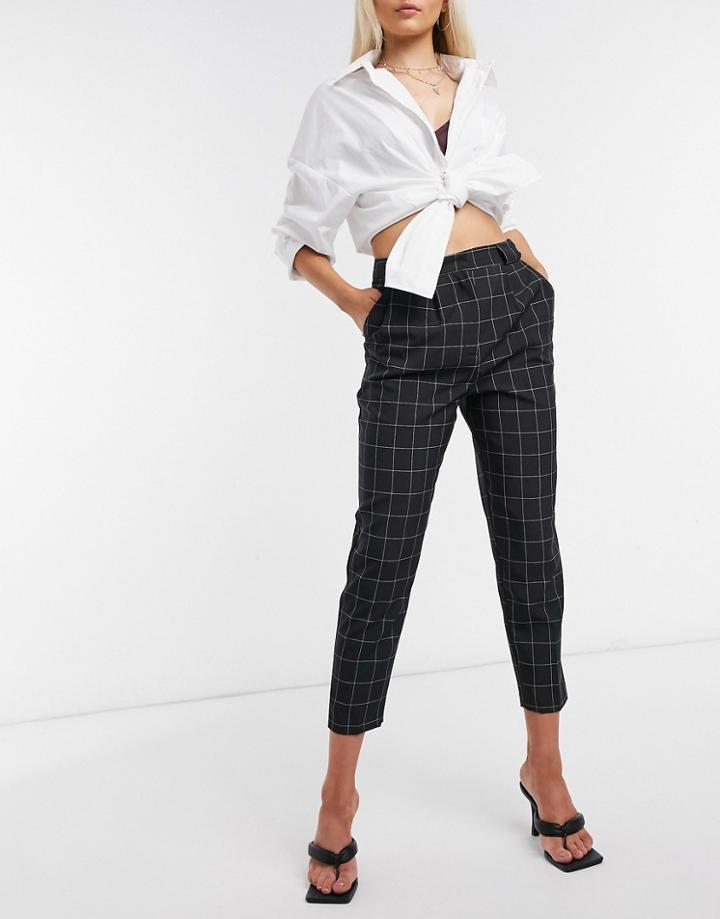 Asos Design Tailored Smart Tapered Pants In Grid Check-multi