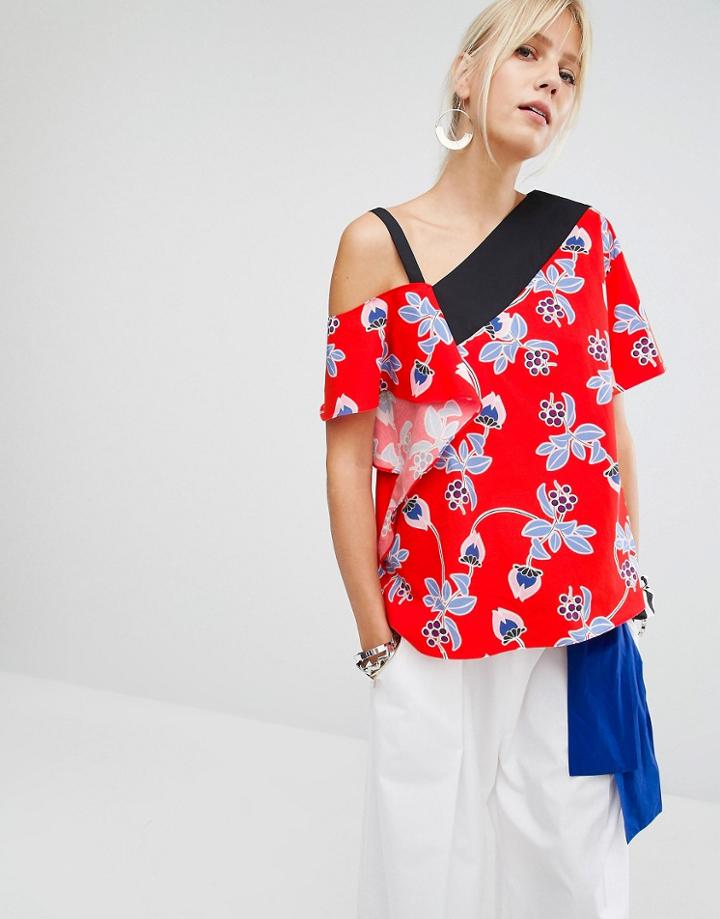 Sportmax Code Manisa One Shoulder Top - Red