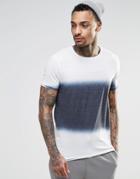 Asos T-shirt With Central Dip Dye And Scoop Back Hem