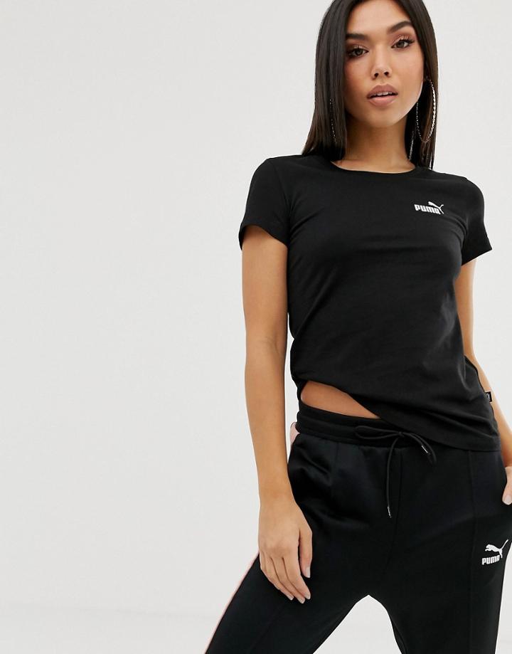 Puma Essentials Small Logo Black T-shirt - Black