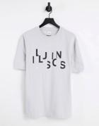 River Island Illusions Boxy T-shirt In Gray-grey