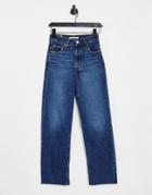 Levi's Ribcage Ankle Jeans In Mid Wash-blues