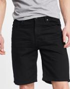 Selected Homme Cotton Slim Fit Denim Shorts In Black - Black