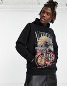 Good For Nothing Oversized Hoodie In Black With Vintage Eagle Print - Part Of A Set