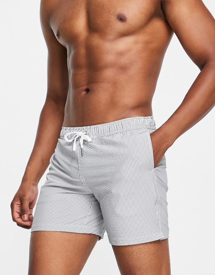 Pull & Bear Black Striped Swim Shorts