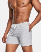 Pull & Bear Black Striped Swim Shorts