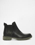 Timberland Lyonsdale Black Leather Flat Chelsea Boots - Black