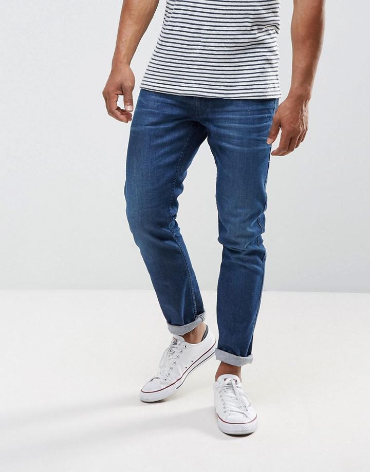 Replay Anbass Stretch Slim Jeans Mid Wash Metal Blast - Black