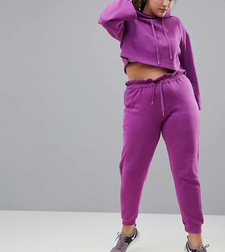 South Beach Plus Paperbag Joggers In Purple - Purple