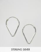 Fashionology Sterling Silver Triangle Hoop Earrings - Silver