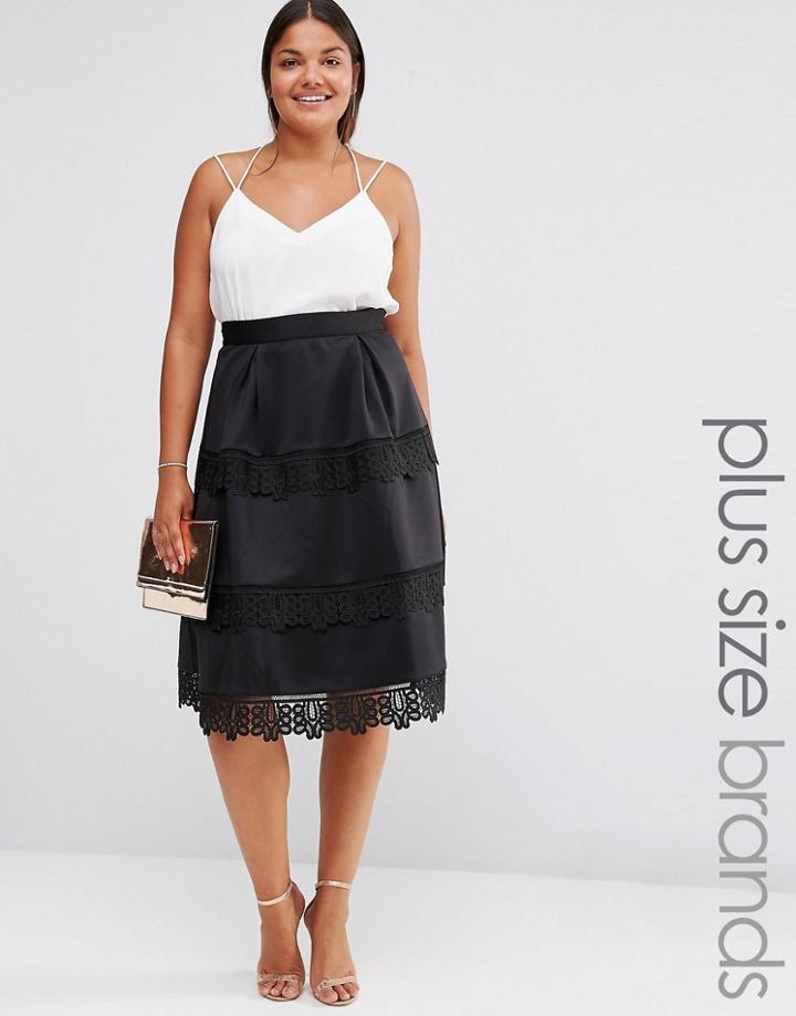 Lovedrobe Lace Detail Skirt - Black