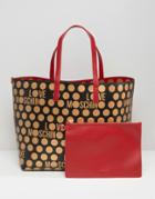 Love Moschino Reversible Spotted Shopper Bag - Red