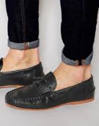 Asos Tassel Loafers In Leather - Black
