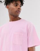 Heart & Dagger T-shirt In Acid Wash-pink