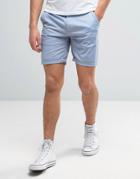 Asos Slim Chino Shorts In Pale Blue - Blue