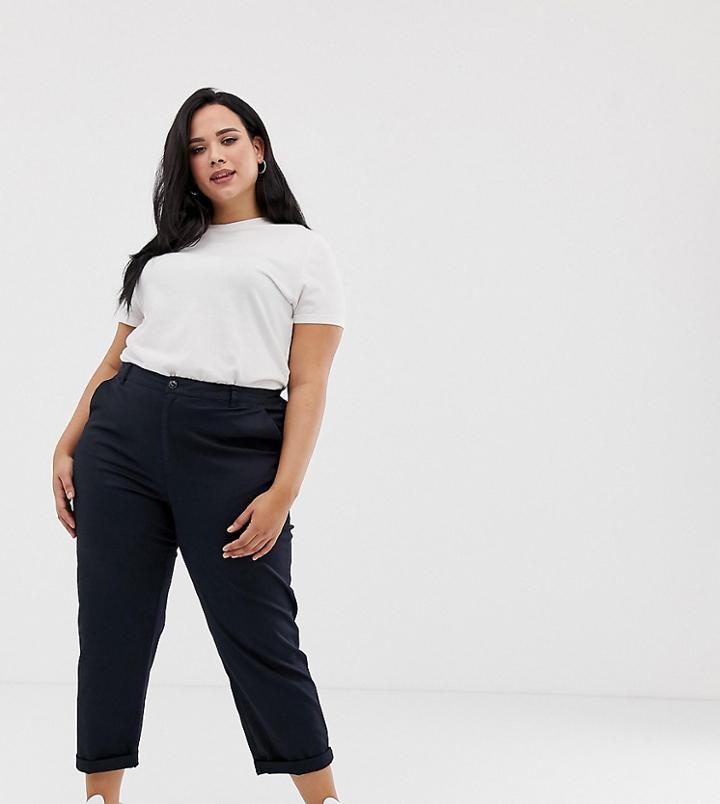 Asos Design Curve Chino Pants In Navy-blue