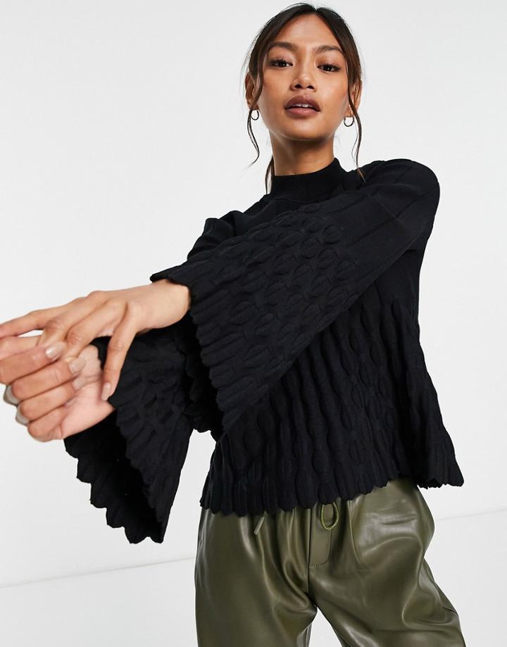 Y.a.s Pleat Detail Sweater In Black - Part Of A Set