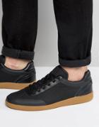 Asos Lace Up Sneakers In Black Mesh With Gum Sole - Black