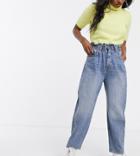 Reclaimed Vintage Inspired The '96 Mom Jean With Gathered High Waist-blue