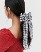 Asos Design Hair Scarf In Gingham Print - Multi