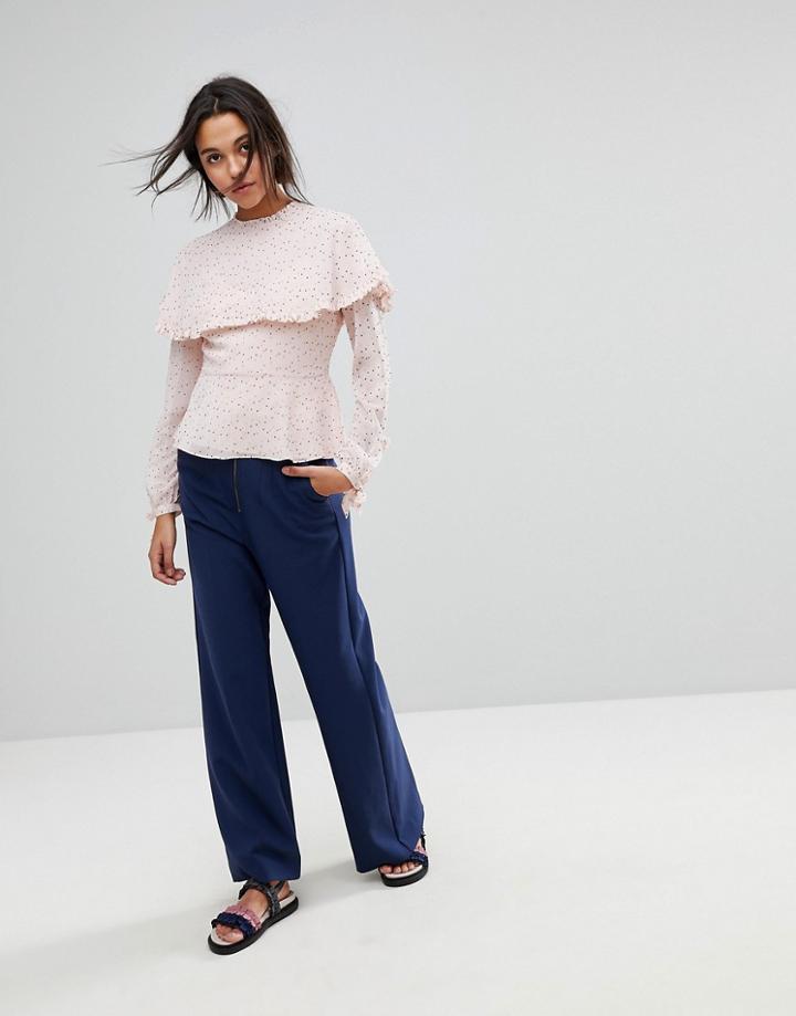 Max & Co Wide Leg Zip Pants - Blue