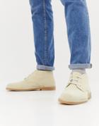 Selected Homme Suede Desert Boot With Teddy Lining - Stone