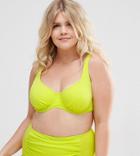Asos Curve Bikini Top With Underwire - Green