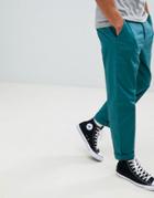 Asos Design Relaxed Chinos In Teal-blue