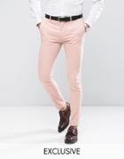 Only & Sons Super Skinny Pants In Cotton Sateen - Pink