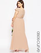 Asos Curve Wedding Maxi Dress With Lace Back - Nude