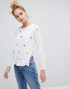 Sonia By Sonia Rykiel Embellished Long Sleeve T-shirt - White