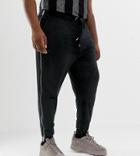 Asos Design X Laquan Smith Plus Tapered Velour Jogger With Side Zips-black