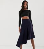 John Zack Tall Asymmetric Skirt In Blue - Blue