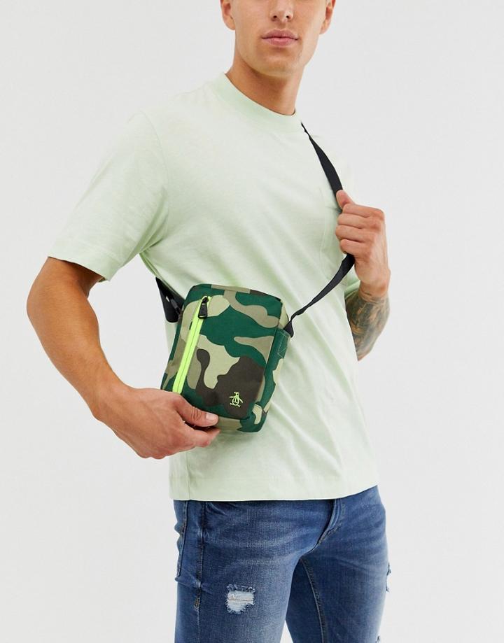Original Penguin Flight Bag In Camo - Green