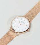 Reclaimed Vintage Inspired Classic Mesh Strap Watch In Rose Gold Exclusive To Asos - Silver