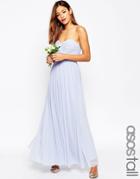 Asos Tall Wedding Multiway Mesh Maxi Dress - Icy Blue