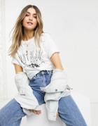 Asos Design Oversized T-shirt With Vintage Mountain Print In White