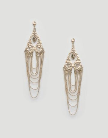 Lipsy Chandelier Earrings - Gold