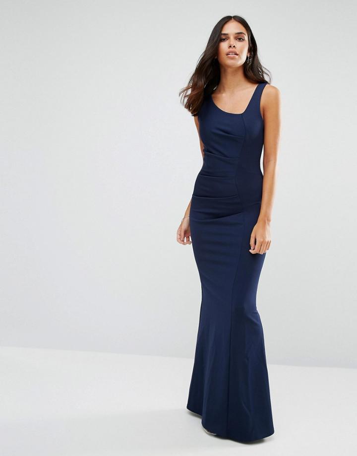 Jessica Wright Fishtail Maxi Dress - Navy