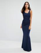 Jessica Wright Fishtail Maxi Dress - Navy