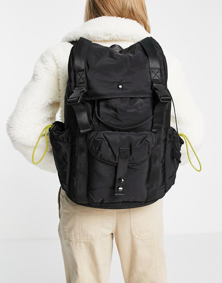 Topshop Oversized Backpack In Black