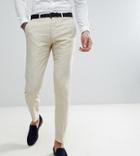 Heart & Dagger Skinny Suit Pants In Linen - Beige