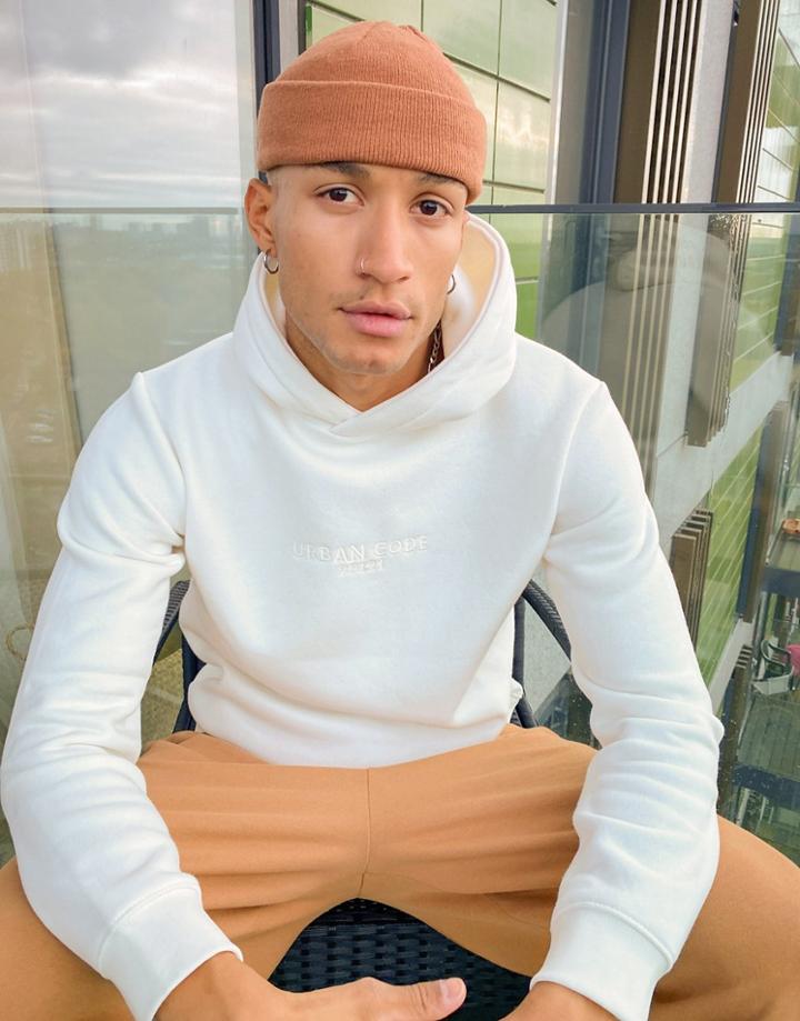 Pull & Bear Hoodie In Ecru-neutral