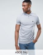 Asos Tall Muscle Polo In Gray Marl - Gray