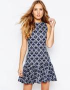 Hedonia Salter Printed Dress With Flared Hem - Blue