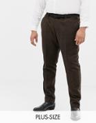 Gianni Feraud Plus Slim Fit Brown Donnegal Wool Blend Suit Pants - Brown
