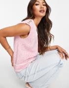 River Island Cable Knit Sweater Vest In Pink