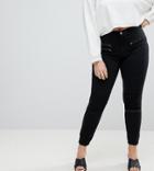 Asos Curve Sculpt Me High Waisted Premium Jeans In Coated Black With Biker Styling - Black