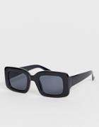 South Beach Square Frame Sunglasses - Black