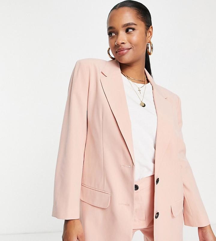 Asos Design Petite Mix & Match Suit Blazer In Blush-neutral